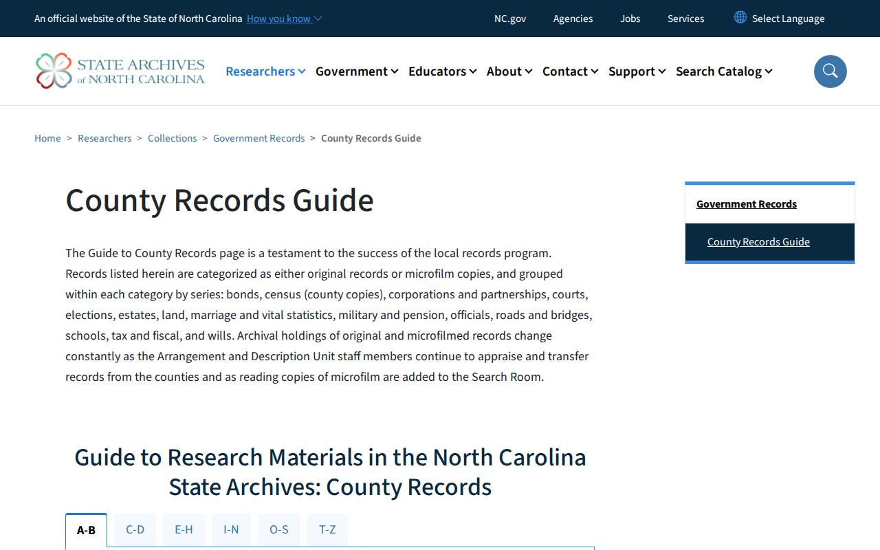 Guilford County people search in State Archives county records
